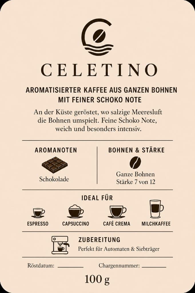 CELETINO Etikett – Aromanoten und Stärke
